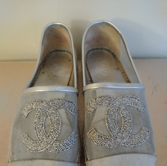 Chanel mesh silver slip on shoes size 36 - Picture 3 of 10
